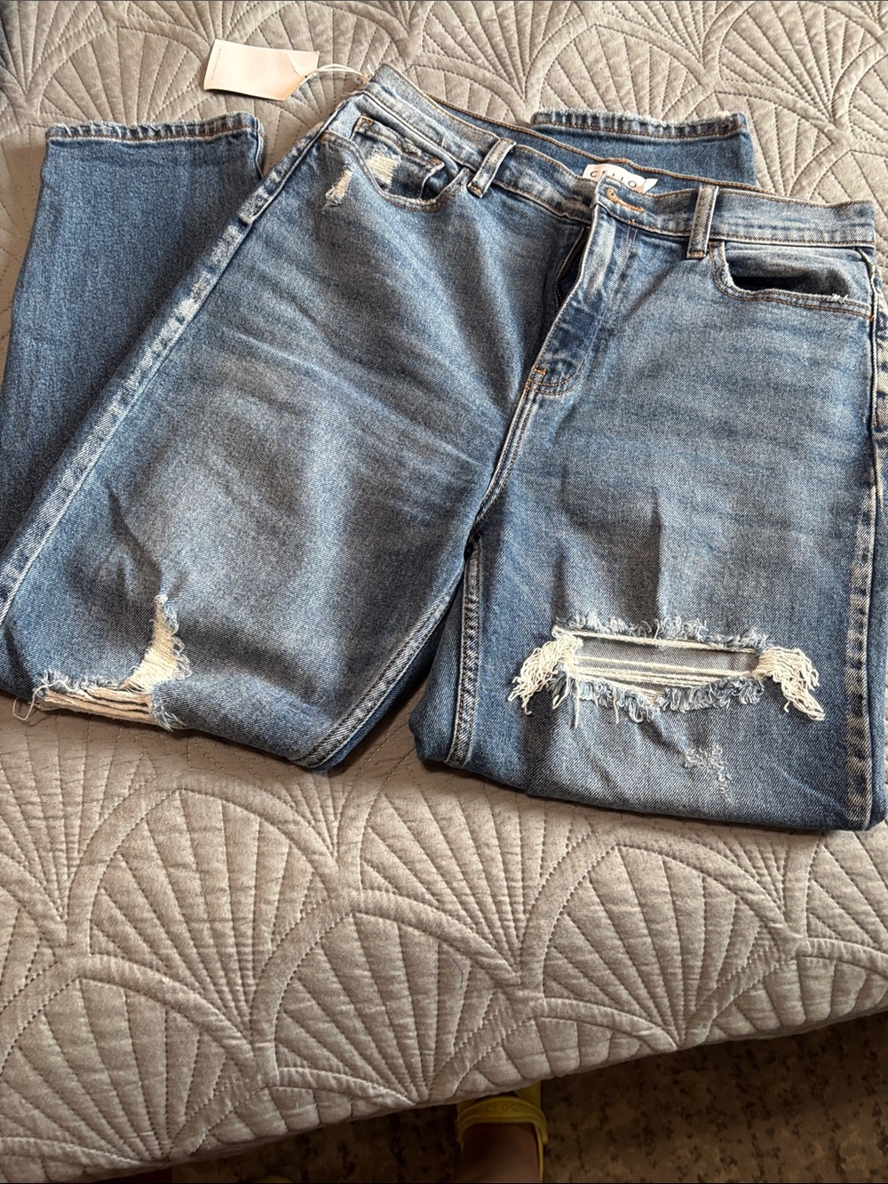 Cello Women's Boyfriend Distressed Light Blue Jeans